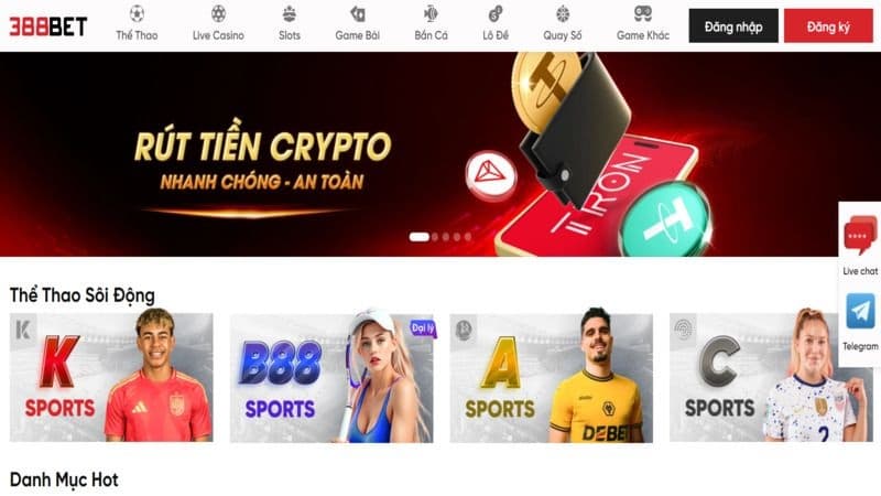 Sản phẩm cá cược đa dạng tại 388bet
